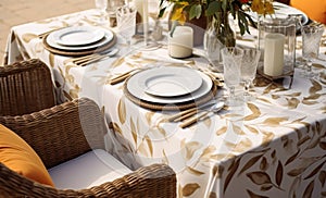 Botanical holiday tablescape, outdoor English country table setting, table scape with elegant tableware and dinnerware