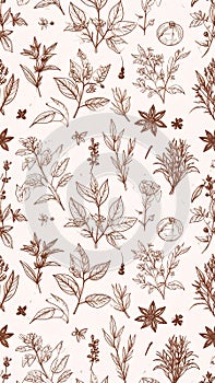 Botanical Illustration - Delicate Floral Pattern