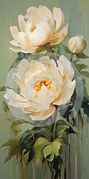 Botanical Illustrations: White Flowers In Steve Henderson Style photo