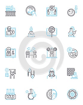 Botanical investigation linear icons set. Flora, Botany, Ethnobotany, Herbology, Horticulture, Nature, Ecology line photo