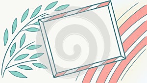 Botanical Leafy Frame Elegant Design Element, vector design Generative AI