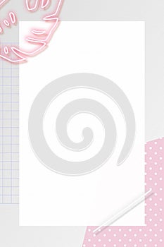 Botanical neon pink rectangle background