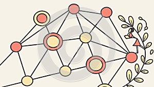 Botanical Network Diagram Vector: Growth, Connectivity Nature Tech, vector design Generative AI