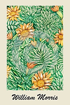 Botanical poster inspired by the work of Morris.