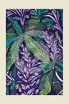 Botanical poster inspired by the work of Morris