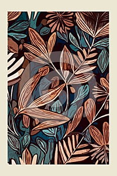 Botanical poster inspired by the work of Morris