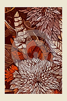 Botanical poster inspired by the work of Morris