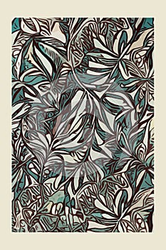 Botanical poster inspired by the work of Morris