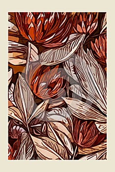 Botanical poster inspired by the work of Morris