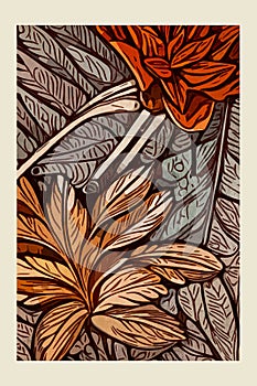 Botanical poster inspired by the work of Morris