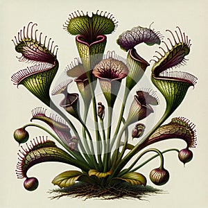 Botanical Sketch of a Carnivorous Plant