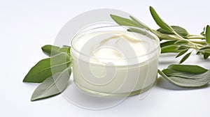 Botanical spa treatment with holistic sage plant. Cream with extract of Sage