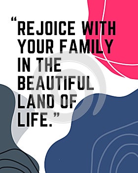 Botanical wall art vector background with family qoutes