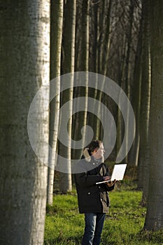Botanist working outdoors