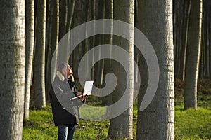 Botanist working outdoors