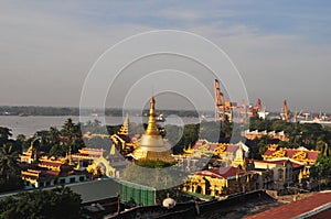 Botataung Pagoda in Yangon, Myanmar.