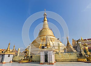 Botataung paya public big golden pagoda in Yangon, Myanmar photo