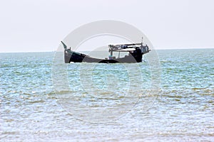 Bote in a dig see at Bangladesh photo