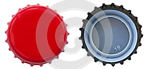 Red Metal Bottle Cap - Both Sides