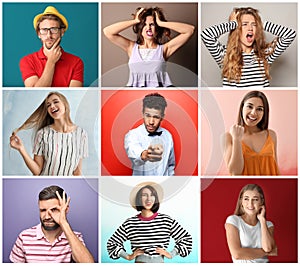 Bothered teenage boy on white background