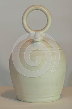 Botijo traditional clay pot jug photo