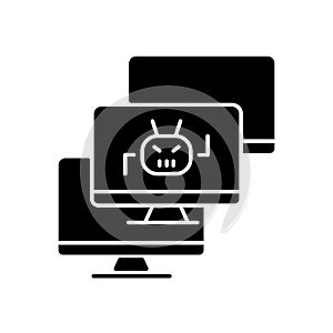 Botnet black glyph icon