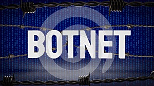 The Botnet on digital Background 3d rendering