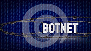 The Botnet on digital Background 3d rendering