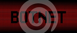 Botnet text on red laptops background illustration