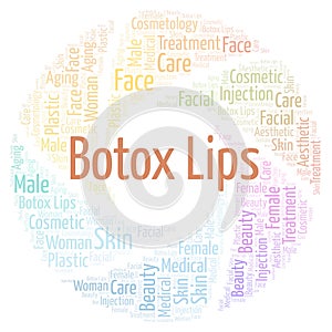 Botox lips word cloud.