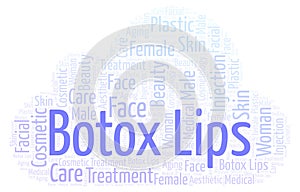 Botox lips word cloud.