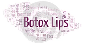 Botox lips word cloud.