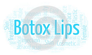 Botox lips word cloud.
