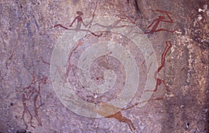 Botswana: Bushmen stone paintings in the caves of the Tsodillo Hills in the Kalahari desert