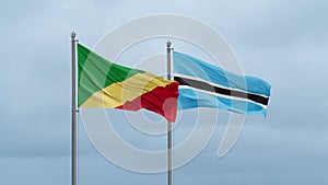 Botswana and Congo-Brazzaville flags