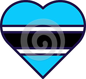 Botswana country nation flag in heart form vector