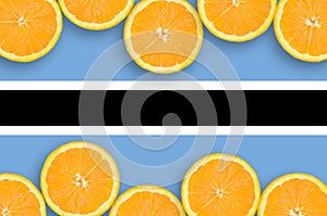 Botswana flag in citrus fruit slices horizontal frame