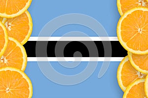Botswana flag in citrus fruit slices vertical frame
