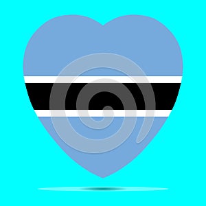 Botswana Flag In Heart Shape Vector illustration