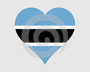 Botswana Heart Flag. Batswana Motswana Love Shape Country Nation National Flag. Republic of Botswana Banner Icon Sign Symbol EPS