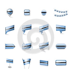 Botswana flag, vector illustration on a white background