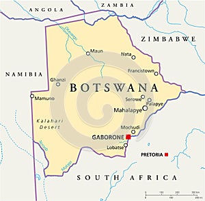 Botswana Political Map