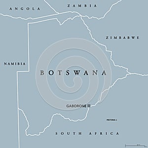 Botswana political map