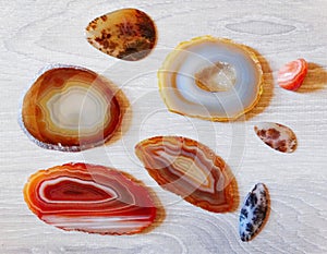 Botswana red agate geological semigem minerals crystals collection