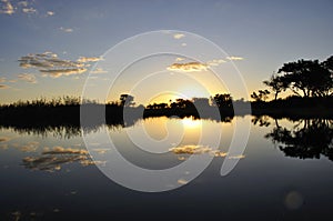 Botswana: sunset in the Okavango Delta