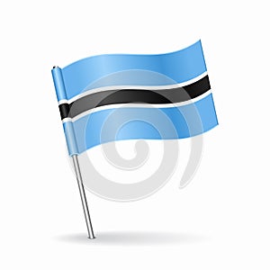 Botswanan flag map pointer layout. Vector illustration.