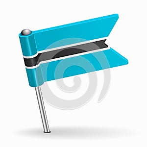 Botswanan flag map pointer layout. Vector illustration.