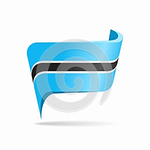 Botswanan flag map pointer layout. Vector illustration.