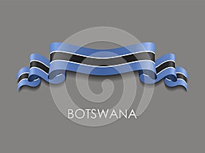 Botswanan flag wavy ribbon background. Vector illustration.