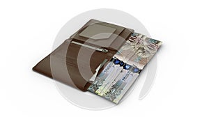 Botswanan Pula notes in wallet